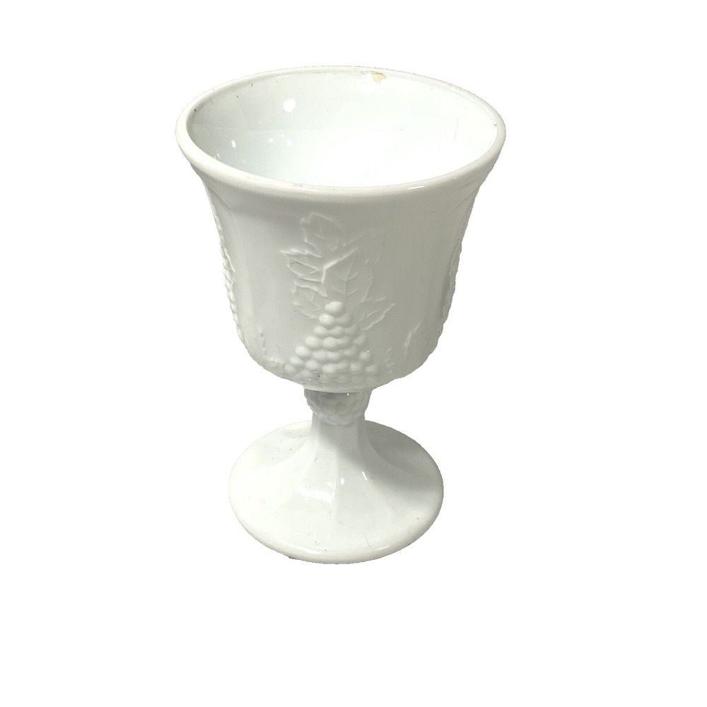 vintage milk white small grape vine cup vase